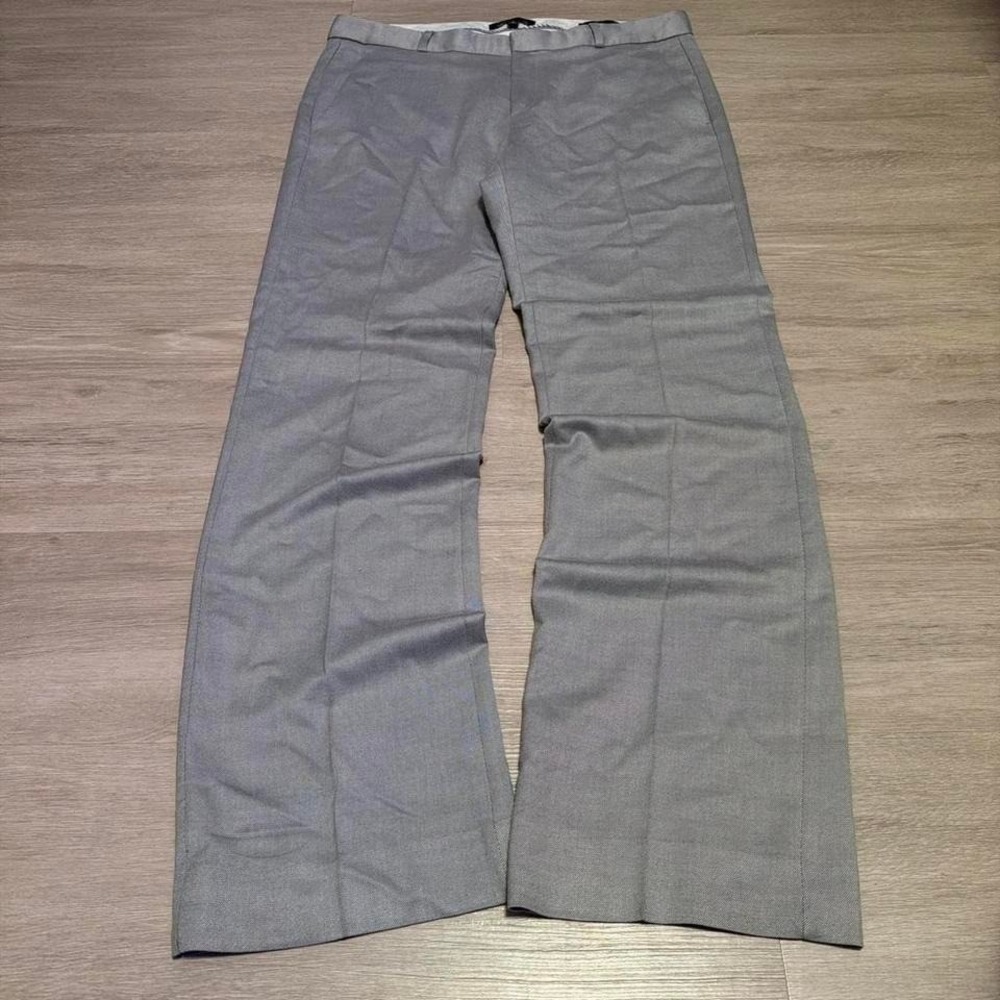 34x30 Grey Straight Wide Leg Pleated Dress Pants Y2K Vintage 2000s